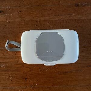 OXO Tots On-the-Go White and Gray Wipes Dispenser with Strap